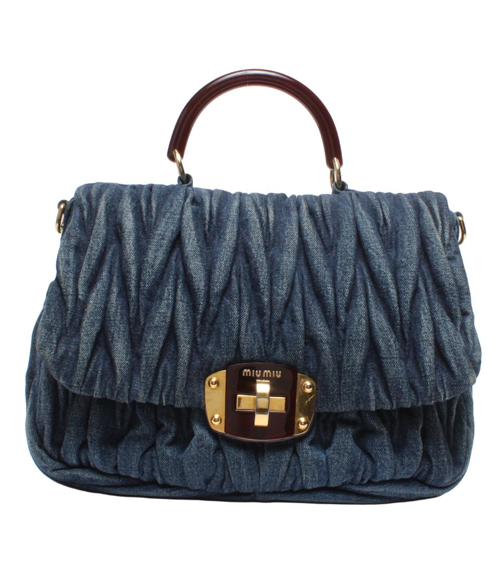 ミュウミュウ ２WAY ハンドバッグ ショルダーバッグ 斜め掛け デニム レディース MIUMIU