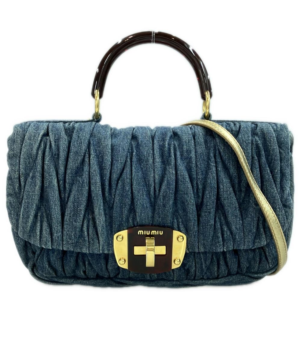 ミュウミュウ 2way デニムハンドバッグ ショルダーバッグ 斜め掛け レディース MIUMIU